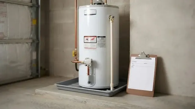 Tank water heater on a drain pan, the type of unit where a failed dip tube is replaced